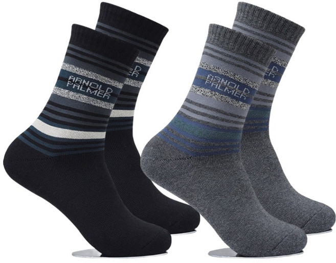 아놀드파마 남성용 겨울용 보온 통파일 양말 4켤레 세트 AP5815