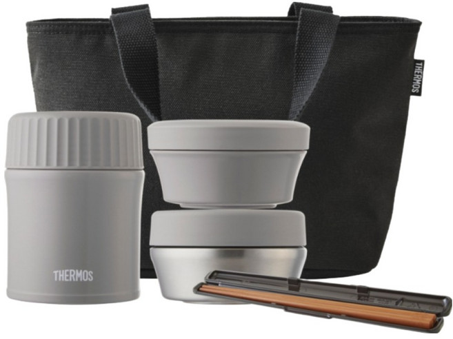 THERMOS 膳魔師 新款Plus分隔保溫便當 965ml TKLG-1001, 灰色, 1個