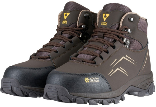 코앤세이프티 끈타입 내측지퍼 와이드토캡 경량 안전화 KS-607, 브라운, 1개