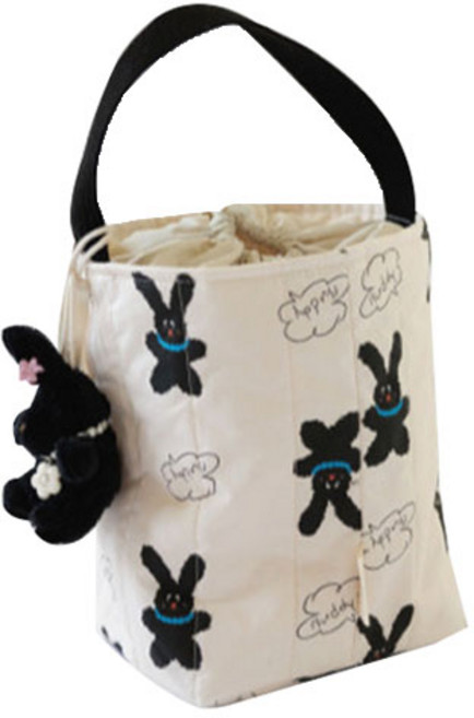 와이엠마마 마실윰백 기저귀가방, 블랙래빗