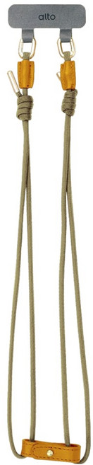alto 奧沰 4mm手機減壓尼龍掛繩 + 擴充夾片, 焦糖棕, 1套