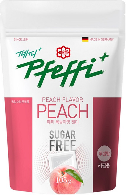 페피 무설탕 민트캔디 복숭아맛, 105g, 1개