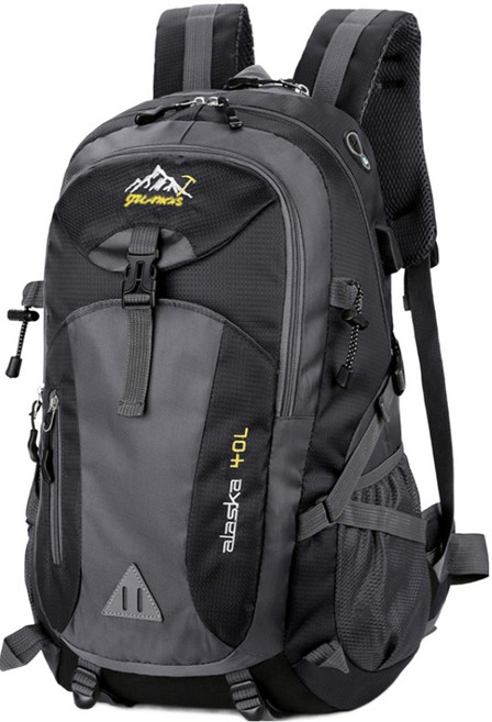 Starshop 輕量戶外徒步登山大容量後背包 40L, 黑色
