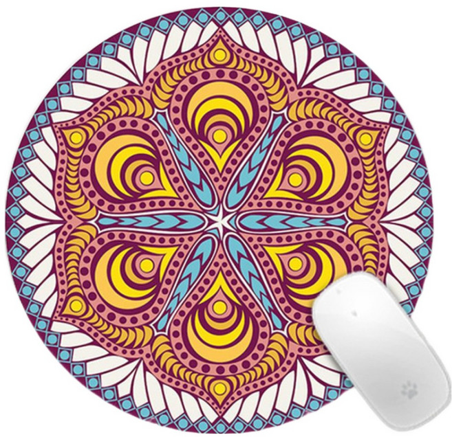 캐시리치 미끄럼방지 부드러운 터치감 원형 마우스패드 250 x 250 x 3 mm, G 2089, 1개