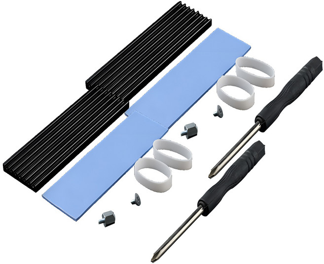 픽스몰 SSD 효과 좋은 방열판 M2 조립세트 블랙, 2세트