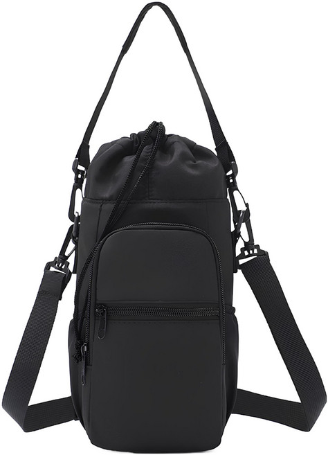 필웨이브 물통 수납 트래킹 크로스백, 블랙, 1개