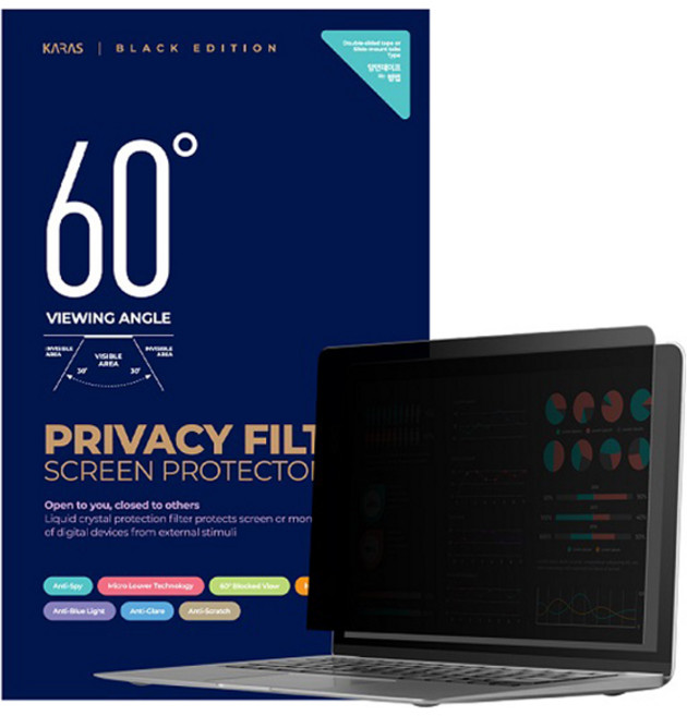 카라스 HP 옴니북5 16-af1091TU / 16-af1090TU 거치식 정보보호 필름K 세트, 1세트