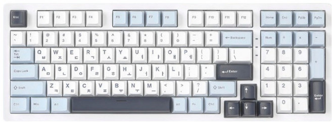 지클릭커 제주 8K 파도스위치 풀윤활 무선 블루투스 게이밍 기계식키보드, 제조사축, WK98/도각도각 몽돌특주축, 화이트마린