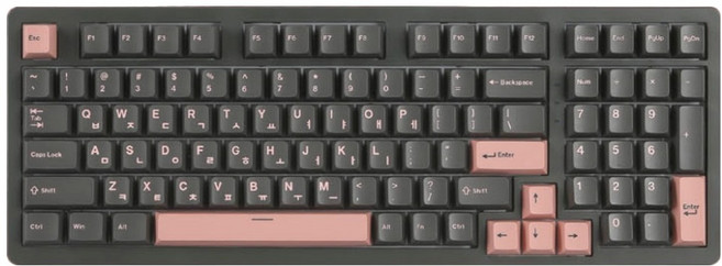 지클릭커 제주 8K 파도스위치 풀윤활 무선 블루투스 게이밍 기계식키보드, 제조사축, WK98/도각도각 몽돌특주축, 머큐리핑크