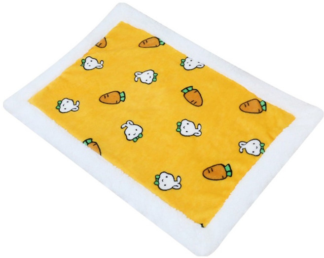 파스텔펫 반려동물 패턴 라인 극세사담요, 옐로우, 1개