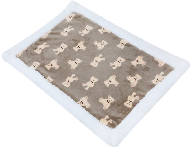파스텔펫 반려동물 패턴 라인 극세사담요, 브라운, 1개