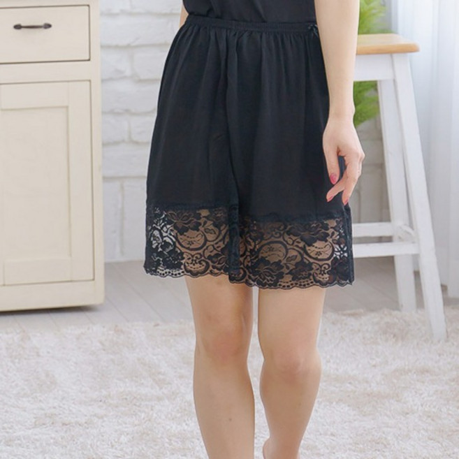 CallRaS 涼感人造絲蕾絲襯裙 2件組