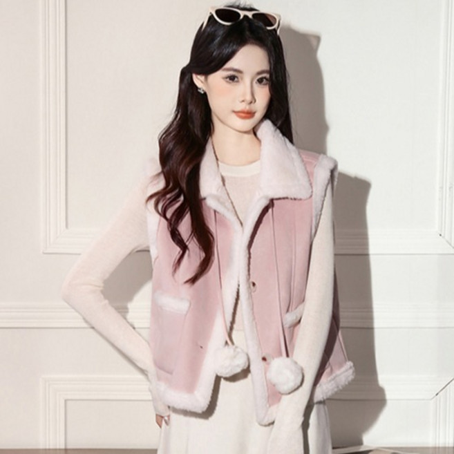 LUNA GIRL 女款Soriena仿羊羔絨背心 L25WV092411