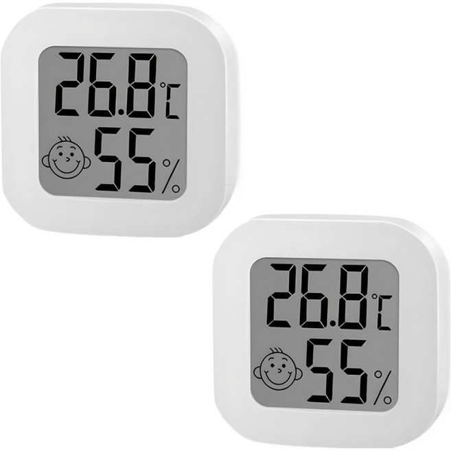 원이네 미니 포켓 디지털 온습도계, 혼합색상, 2개