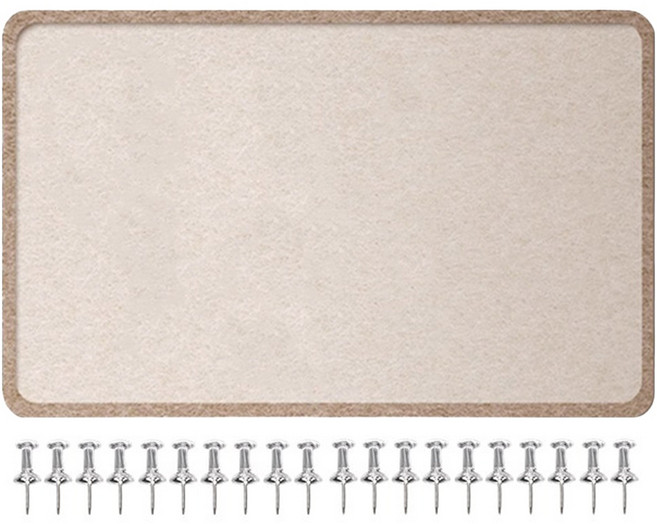 무타공 부착식 대형 게시판 베이지 + 압핀20p, 펠트