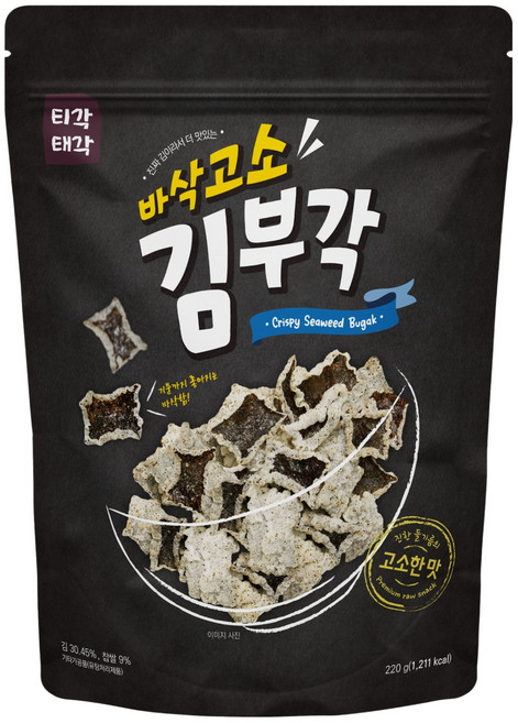 Tigak Taegak 酥脆香鹹海苔脆片, 1個, 220g