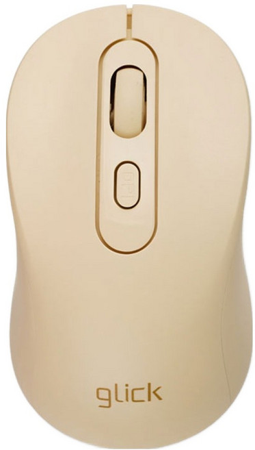 지클릭커 마들렌 미니 블루투스 듀얼 모드 무선 마우스, 옐로우, OP25
