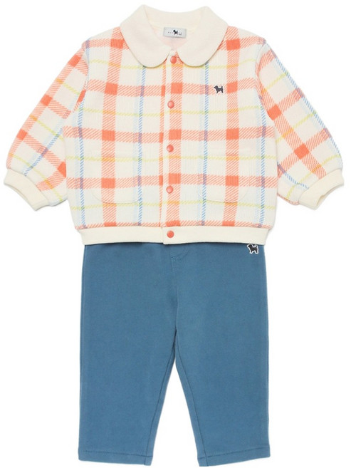BLUEDOG baby 格紋刷毛上下衣套裝