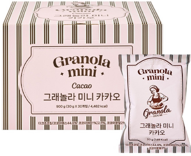 그래놀라하우스 그래놀라 미니 카카오, 30g, 30개