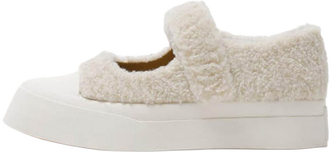 마크모크 여성용 테디 캐쥬얼 털 메리제인 스니커즈