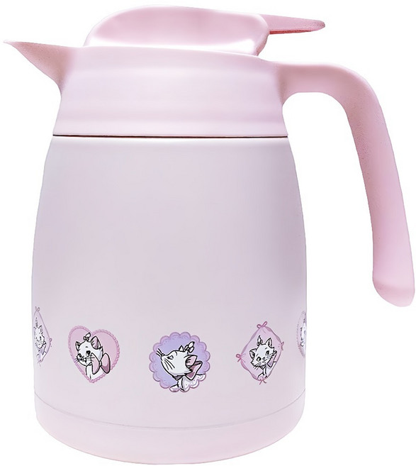 THERMOS 膳魔師 瑪麗貓系列 不銹鋼真空保溫壺 THV-1000MR-PK, 1個, 粉色, 1L