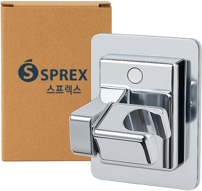 스프렉스 무타공 각도조절 샤워기 거치대, 실버