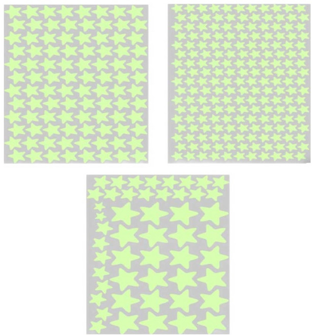 리즌박스 야광 별 스티커 3종 세트, 화이트