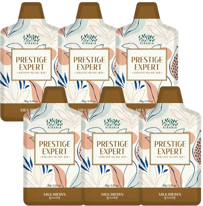 키라니아 새치 염색제 30g, 밀크브라운, 6개
