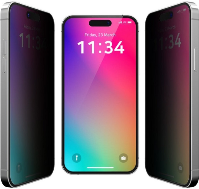 에스뷰 아이폰 사생활 보호 프라이버시 정보 보안 블루라이트 차단 보안강화유리 필름 세트, 1세트