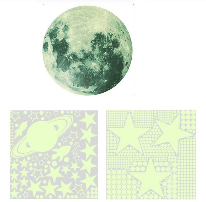 야광 별 포인트 스티커 3종 세트 AFG3387, 그린