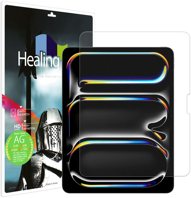 힐링쉴드 아이패드 저반사 강화유리보호필름 세트, 1세트