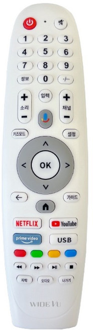 와이드뷰 익스코리아 전용 중소기업 TV 리모컨 7 구글 3버전 스마트 리모컨 화이트, 1개