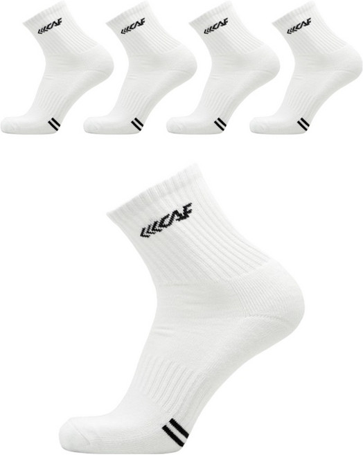 LECAF 緩震網球運動中筒襪, 黑色, 5個