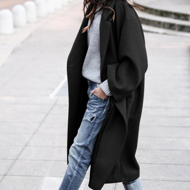 Goodif 女款Oversize手工風格長版大衣