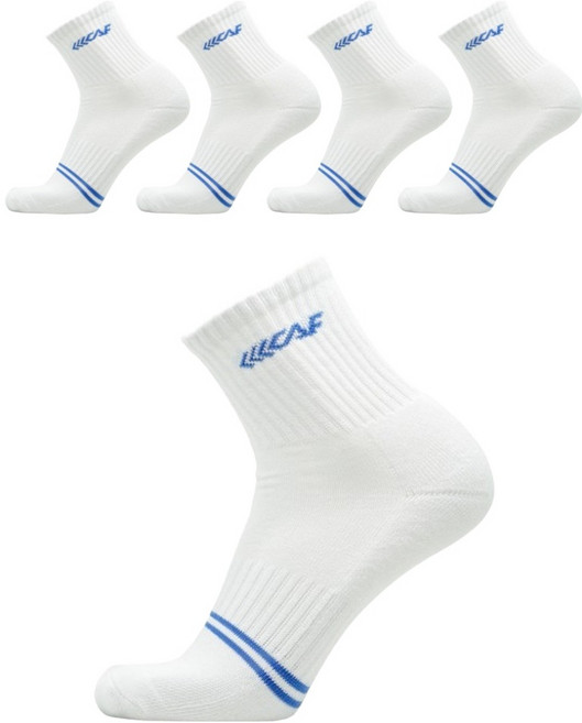 LECAF 緩震網球運動中筒襪, 藍色, 5個