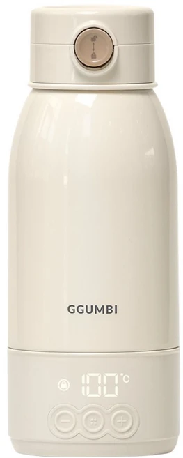 꿈비 휴대용 100도 가열 무선 분유포트 500ml, 크림, 1개 - 쿠팡