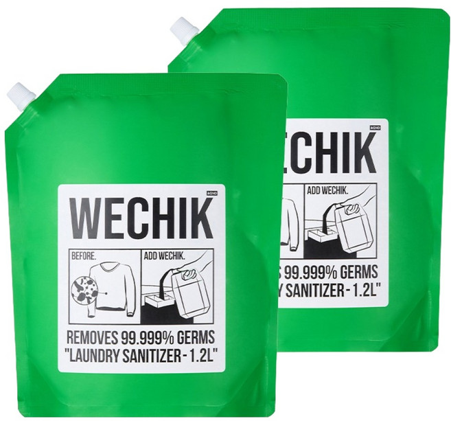 위칙 소독 섬유유연제 리필, 1.2L, 2개