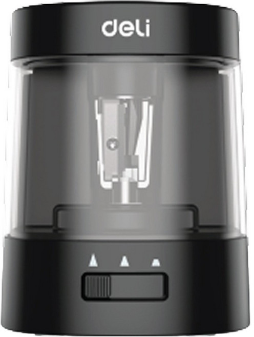 deLi 得力 基本款3段筆芯調節自動削鉛筆機, 黑色, 1個