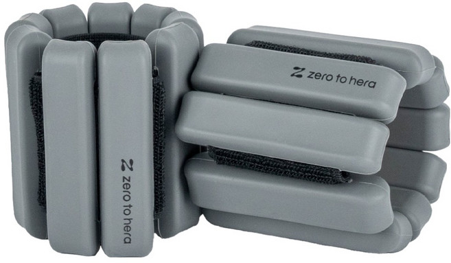 제로투헤라 손목 발목 실리콘 웨이트 뱅글 2p, 차콜 그레이, 1.8kg