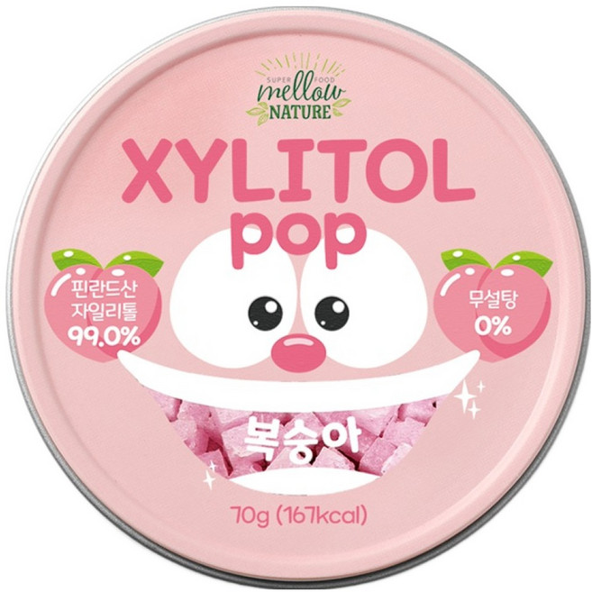 자일리톨팝 틴케이스 복숭아, 70g, 1개