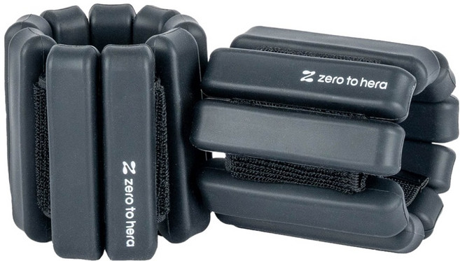 제로투헤라 손목 발목 실리콘 웨이트 뱅글 2p, 미드나잇 블랙, 1.8kg