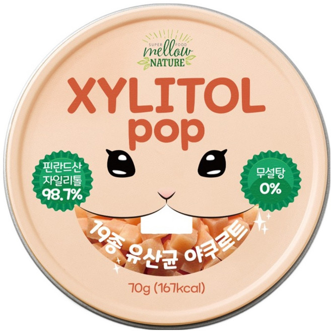 mellow NATURE 木糖醇Pop 酸奶鐵盒, 70g, 1個