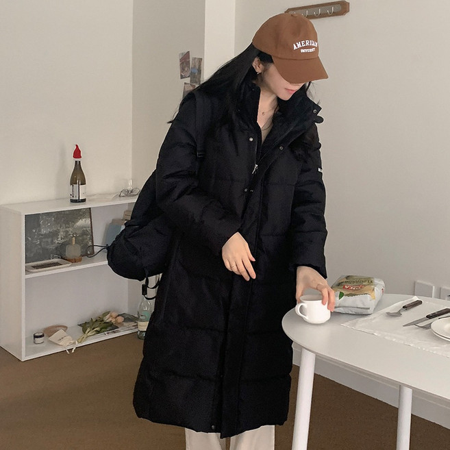 TANIZ 女款 Rumel 可拆卸連帽 寬鬆版型 高領 長版鋪棉外套