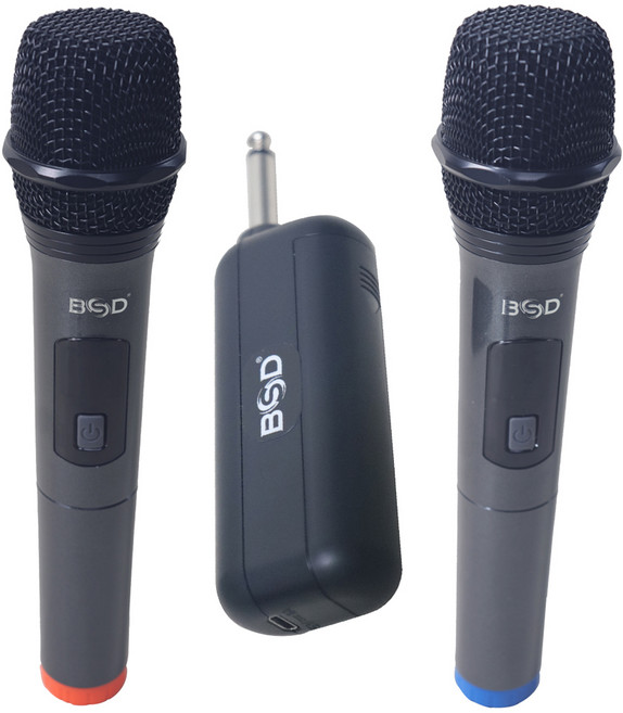 BSD 碧盛德 輕量型1對2無線麥克風組合機, 黑色, BA-7300