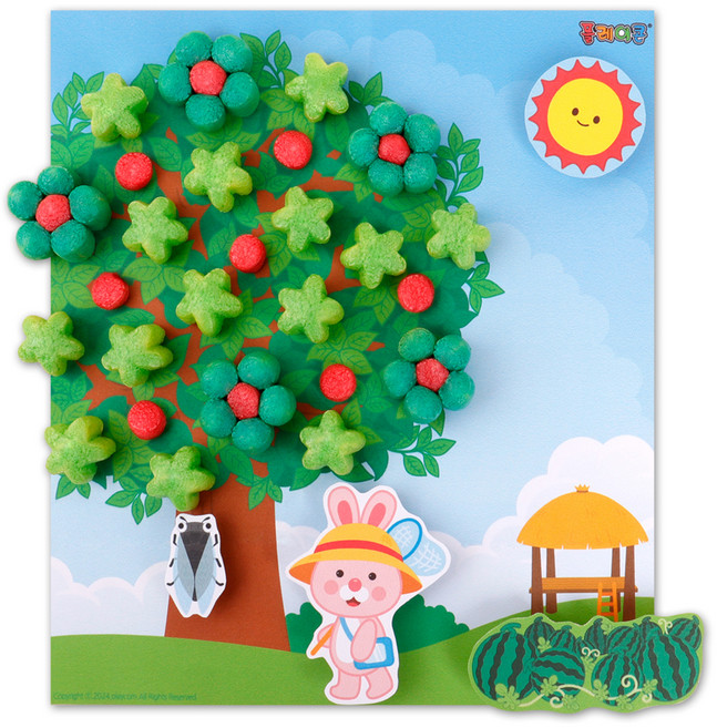 플레이콘 사계절 여름 나무이야기 4인용, 혼합색상, 1개