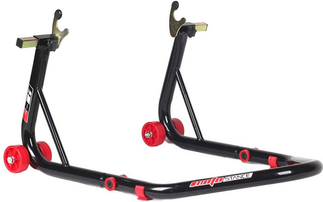 모토스탠스 동네형 오토바이 정비 리프트 리어 스탠드 블랙 E-6, 1개, 리어 블랙