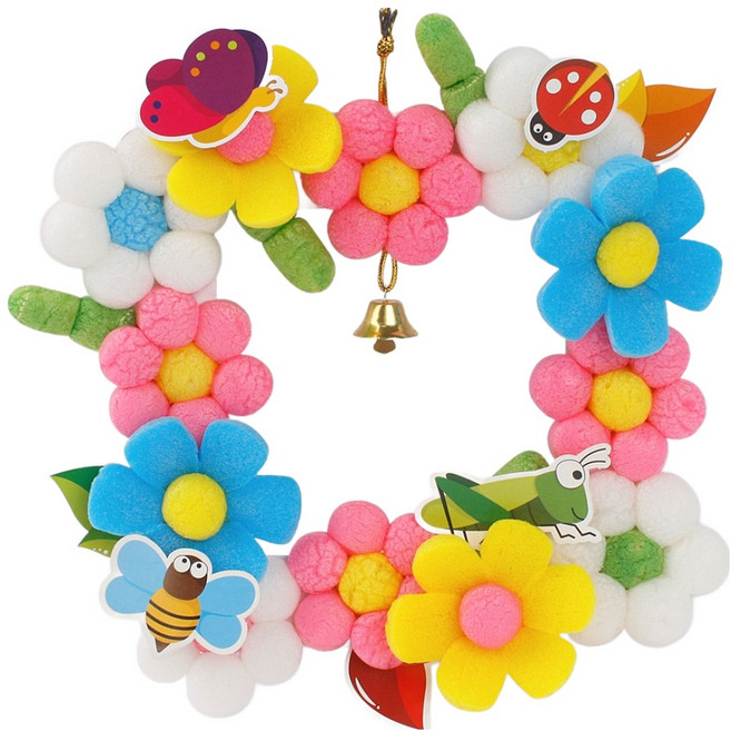 플레이콘 꽃리스 만들기 4인용, 혼합색상, 1개