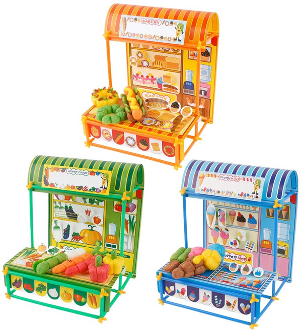 플레이콘 우리동네 가게 시장놀이 3종 세트, 빵, 채소, 아이스크림가게, 1개