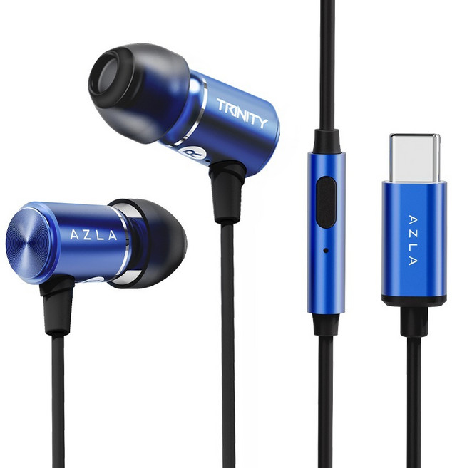 아즈라 트리니티 C타입 DAC탑재 유선 이어폰 블루, TRINITY
