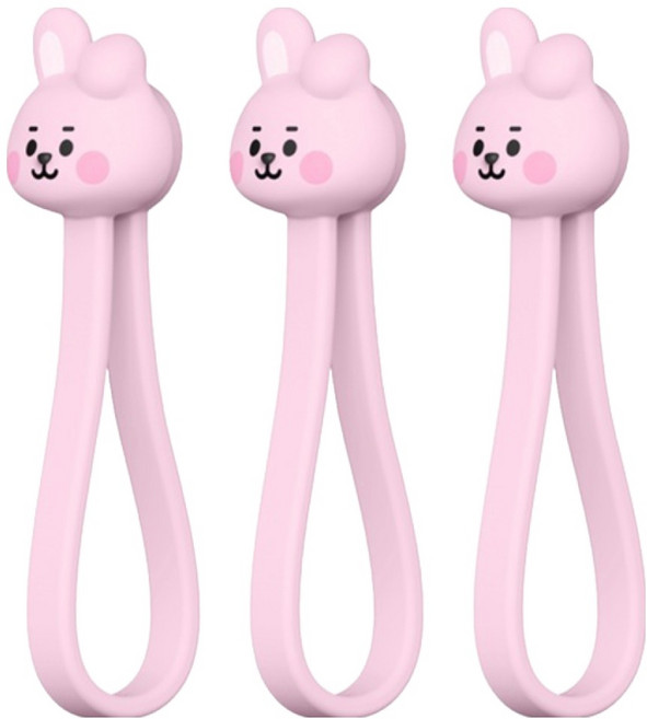 엘라고 BT21 미니니 마그네틱 케이블 타이 쿠키, 3개